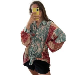 POL Patchwork Oversized Paisley Tunic